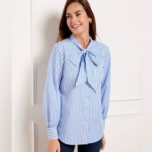 Talbots Tie Neck Top NWOT